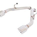 Replacement For 2014-Present Infiniti Q50 STAINLESS STEEL POLISHED SILVER Muffler Axle Back 4" Double Wall Dual Tips Exhaust