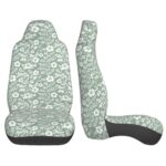 Sage Green Floral Car Seat Covers | Universal Fit SUV Sedan Van (2Pc) - Image 6