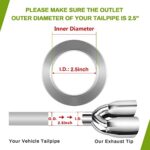Dual Exhaust Tip 2.5" Inlet 3.5" Outlet Chrome Polished Stainless Steel - Image 2
