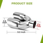 Dual Exhaust Tip 2.5" Inlet 3.5" Outlet Chrome Polished Stainless Steel - Image 4