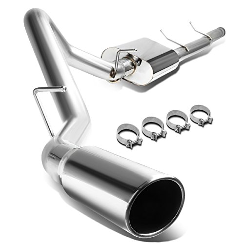 Auto Dynasty 4 Inches Rolled Muffler Tip Catback Exhaust System Auto Dynasty 4 Inches Rolled Muffler Tip Catback Exhaust System Compatible with Silverado Sierra 1500 Crew/Extended Cab Short Bed 07-13