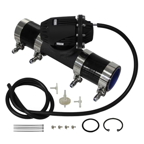 SQV Blow Off Valve BOV IV + 2'' Alloy Flange SQV Blow Off Valve BOV IV + 2'' Alloy Flange Adapter Pipe +Silicone Hose Black