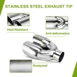 Dual Exhaust Tip 2.5" Inlet 3.5" Outlet Chrome Polished Stainless Steel - Image 3