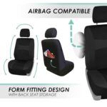 Universal Fit Car Seat Covers – Washable, Airbag Safe, Black Full Set - Image 2