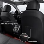 Premium GIANT PANDA Leather Car Seat Covers for Toyota - Black, 2-Pack - Image 6