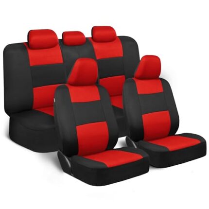 car seat covers red and black