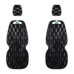 Luxury Plush Car Seat Covers - Soft Faux Fur Cushion Protector Black 2PC - Image 6