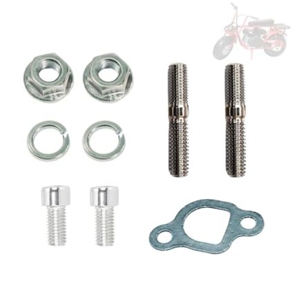 JMCHstore Exhaust Muffler Pipe Mounting Hardware Studs kit forFor Coleman CT200U BT200X KT196, Predator 212 Baja MB200 Mini Bike, Axis M200 212CC, Hisun 196cc Monster mega moto Engine, Go kart