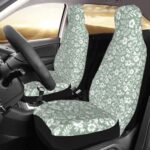 Sage Green Floral Car Seat Covers | Universal Fit SUV Sedan Van (2Pc) - Image 2