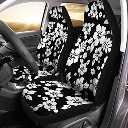 car seat covers white and black flower