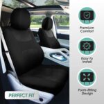 Universal Fit Car Seat Covers – Washable, Airbag Safe, Black Full Set - Image 3
