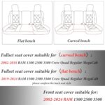 Premium Waterproof Dodge RAM Seat Covers | Full Set, 2002-2024 Models, Black Curved Bench - Image 4