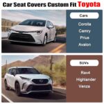 Premium GIANT PANDA Leather Car Seat Covers for Toyota - Black, 2-Pack - Image 3