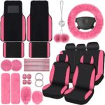 car seat covers pink and black