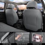 Premium Leather Car Seat Covers: Universal Fit, Lumbar Support, Waterproof Gray - Image 2