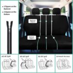 Universal Fit Car Seat Covers – Washable, Airbag Safe, Black Full Set - Image 6
