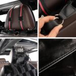 Luxury Plush Car Seat Covers - Soft Faux Fur Cushion Protector Black 2PC - Image 4