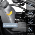 Premium Leather Car Seat Covers: Universal Fit, Lumbar Support, Waterproof Gray - Image 3
