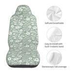 Sage Green Floral Car Seat Covers | Universal Fit SUV Sedan Van (2Pc) - Image 5