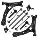 Detroit Axle - 1.8L 10pc Front End Suspension Kit for Toyota 2009-2013 Corolla Matrix, 2 Lower Control Arms 2 Ball Joints 2 Sway Bar Links 4 Inner & Outer Tie Rod Ends 2010 2011 2012 Replacement