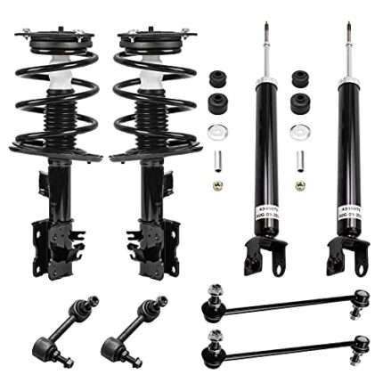 Detroit Axle - 8pc Struts Shocks Kit for 2007-2013 Nissan Altima Complete 2 Front Struts w/Coil Spring 2 Rear Shock Absorbers 4 Front Rear Sway Bars 2008 2009 2010 2011 2012 Replacement Suspension