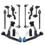 Detroit Axle - Front 12pc Suspension Kit for 03-08 INFINITI FX35 FX45 2003 2004 2005 2006 2007 2008, 2 Lower Control Arms w/Ball Joints 4 Tie Rods 4 Front and Rear Sway Bars 2 Boots Replacement