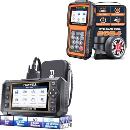 FOXWELL Car Scanner NT624 Elite All System OBD2 Scanner Diagnostic Tool 8 Reset Code Reader + FOXWELL T2000 Pro TPMS Relearn Tool, TPMS Reset Tool, Activate/Relearn/Diagnostic All Sensors