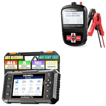 FOXWELL NT624 Elite 8 Resets Full System Diagnostic Scanner Auto Code Reader Lifetime Free Update Car Diagnostic Tool+ BT100 Pro Battery Tester 12V