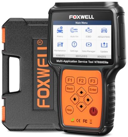 FOXWELL NT650 Elite OBD2 Scanner, 25 Resets, ABS SRS Scan Tool, ABS Bleeding SRS Airbag Bidirectional Code Reader, Oil SAS BRT EPB TPS Injector Car Diagnostic Tool, NT630 Plus Upgrade