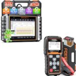 FOXWELL NT710 Fit for BMW Mini Diagnostic Scanner + BT705 12V 100-2000CCA Car Battery Load Tester, Full System Bi-Directional Scan Tool with All Service OBD Code Reader