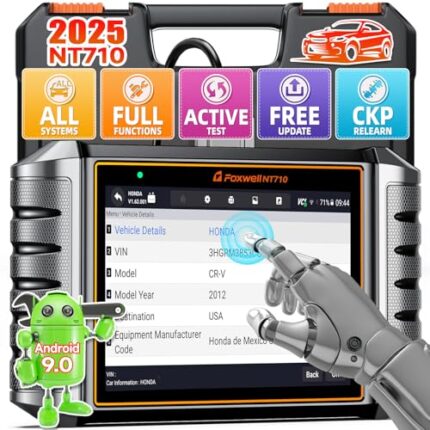 FOXWELL NT710 fit for Honda/Acura OBD2 Scanner, Full System Bidirectional Diagnostic Scan Tool, All Resets Crank Sensor Relearn ABS Bleeding Oil EPB Throttle Code Reader, Quick Auto VIN, Free Update