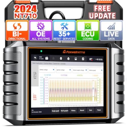 FOXWELL NT710 fit for Land Rover Jaguar OBD2 Scanner Tablet, Bi-Directional Full System Diagnostic Scan Tool Code Reader Engine ABS SRS Transmission, All Service Oil EPB Brake TPMS Reset