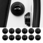 Fogfar 12 PCS Car Shock Absorber, Auto Soundproof Crash Pad, Universal Car Door Protection Sticker, Car Door Side Shock Absorbing Protection Stickers (Black)