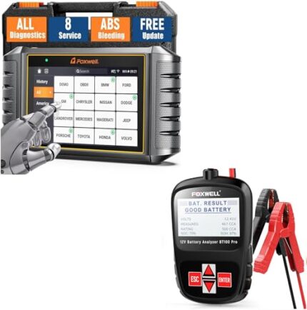 Foxwell NT726 OBD2 Scanners, All System Code Reader Car Diagnostic Tool FOXWELL BT100 Pro Car Battery Tester 12V Automotive Digital Battery Analyzer