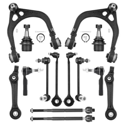 Front Upper and Lower Control Arms Suspension Kit Fit for 2011 2012 2013 2014 2015 2016 2017 Chrysler 300 Dodge Challenger Charger with Lower Ball Joints Tie Rod End - 14pcs