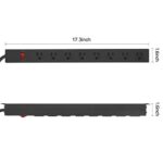 Heavy Duty 8-Outlet Wall Mount Power Strip with Surge Protection, 15A, 6ft Cord - Image 2