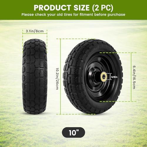 Upgrade‍ Our Garden⁣ Gear with 10-Inch flat Free Replacement Wheels!
