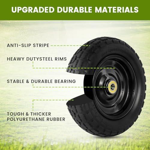 Upgrade Our Garden Gear with 10-Inch​ Flat Free Replacement Wheels!
