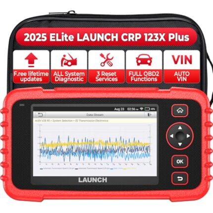 LAUNCH X431 CRP 123X Plus Elite OBD2 Diagnostic Scanner, 2025 Lifetime F.ree Update All System Scan Tool with SAS/Throttle/Oil Reset for All Cars,Auto VIN OBD2 Battery Test Scanner Code Reader