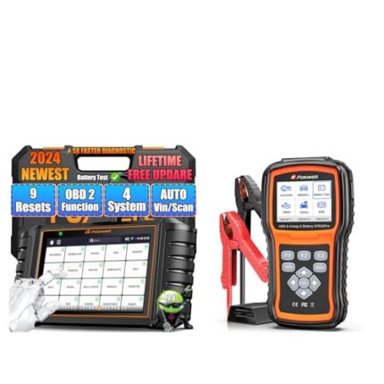 NT716 OBD2 Scanner 9+ Resets Auto Scan Tool ABS SRS Transmission Engine Diagnostic Code Reader with NT630 Pro 2 in 1 OBD2 Scanner Battery Tester 12V, ABS SRS Scanner