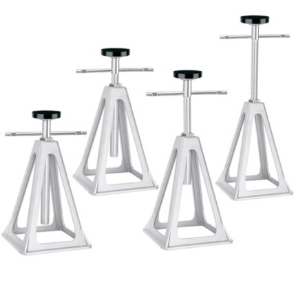 RV Stabilizer Jacks Set of 4 – Aluminum Trailer Jack Stands for Travel Trailers & RVs, Supports Up to 7500 Lbs, Adjustable from 11" to 17" – Camper Stabilizer Jacks with Screw Jacks, Rubber Pads