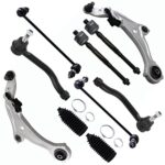 SCITOO 10pcs Front Suspension Kit Lower Control Arm And Ball Joints Sway Bar Links Outer Inner Tie Rod Ends w/Steering Boots Fit For 2009-2014 For Nissan Murano