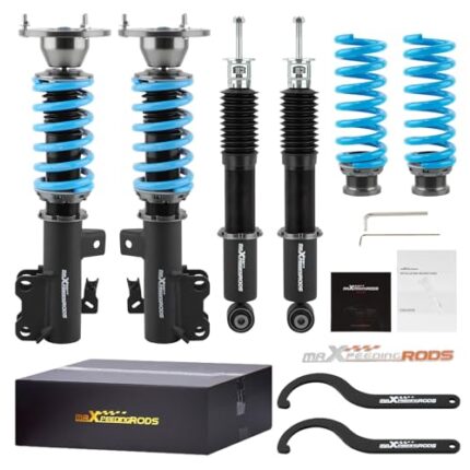 maXpeedingrods Coilovers for Cadillac ATS 2012-2019, for Cadillac CT4 2020, 24 Levels Damper Adjustable Coilovers Suspension Kit, Height Adjustable Shock Absorber, Upgarded Lowering Kits T6 Blue