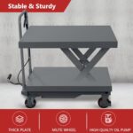 Heavy-Duty Hydraulic Lift Table Cart, 500lb Capacity, 28.5" Height, Wheels - Image 4