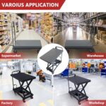 Heavy-Duty Hydraulic Lift Table Cart, 500lb Capacity, 28.5" Height, Wheels - Image 5