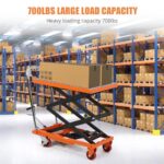 Heavy-Duty Hydraulic Scissor Lift Cart - 330lbs Capacity, 49.6" Height, Mobile Material Handler - Image 3