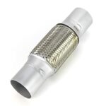 QWORK Exhaust Flex Pipe, 1 Pack, 2.25" x 6" x 10" Long, Stainless Steel, Heavy Duty