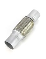 QWORK Exhaust Flex Pipe, 1 Pack, 2.25" x 6" x 10" Long, Stainless Steel, Heavy Duty