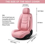 TIEHESYT Pink Leather Car Seat Covers Full Set Waterproof Universal Fit - Image 5