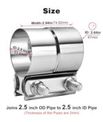 EVIL ENERGY 2.5" Stainless Steel Exhaust Clamp | Lap Joint Band | Universal Fit - Image 2
